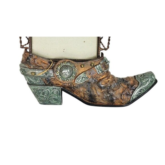 Vintage Boho Western Blingy Rustic Cowboy Boot 5"x7" Picture Frame - Picture 2 of 8